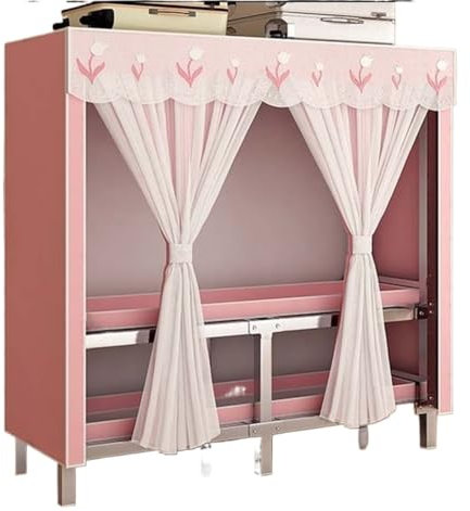 MEIZHITU Wardrobe Closet Schrank Kleiderschrank-Organizer Mit Abdeckschränken for Aufhängen Von Kleidung Und Regalen Im Schlafzimmer Closet Aufbewahrungsschrank(Pink,80x50x172cm)