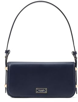 kate spade new york Liv Smooth Leather Small East-west Shoulder, Parisian Navy, One Size