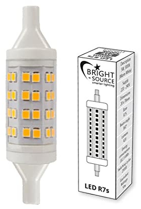 Bright Source LED R7S Bulb, 78mm, 5W, 3000K Warm White, Non-Dimmable, 50W J78 Linear Halogen Bulb Replacement