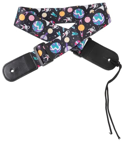 DRESSOOS Gitarren-schultergurt Mit Lederenden Und Verstellbarer Gurtlänge Geeignet Für Gitarre Und Ukulele Aus Strapazierfähigem Polyester