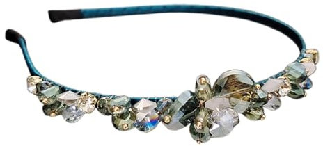 Trachten Haarreif Dirndl Damen Haarreifen Elegant Kinder Haarband Mädchen Geflochten Drahthaarband Haarschmuck Schmuck Haaraccessoires Breit Samt Geflochtenes Perlen Mittelalter Accessoires Minzgrün