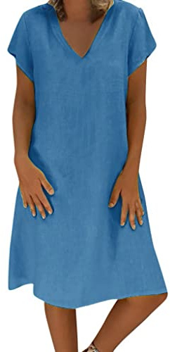 Robe d'été pour femmes style d'été pour femmes T-shirt en coton décontracté grande taille robe pour femme