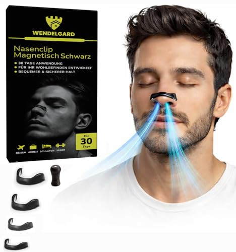Wendelgard® Nasenpflaster Magnet, Magnetische Nose Nase Nasenstrips Schwarz