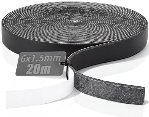 TXXATX Dichtungsband Selbstklebend 6mmx1.5mmx20m Dichtband Selbstklebend | Schaumstoff Klebeband, Vorlegeband Schallschutz, Schaumgummi Schalldämmung, Moosgummi Dichtung für Tür, Fenster