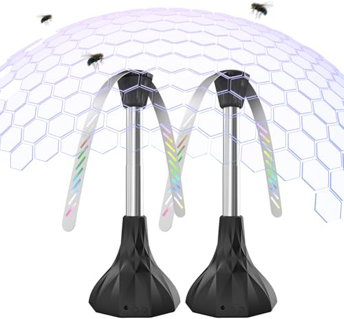 Anti Mouches, Ventilateur Anti-Mouche Rechargeable de Table, Ventilateurs d'extérieur et d'intérieur pour éloigner les mouches, idéaux pour Fêtes, Restaurants, Cuisine, Fruits et Barbecues, lot de 2