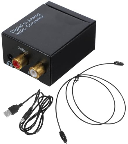 HOMOCONO Digital Analog Audiokonverter mit USB Netzteil und Optischem Kabel Kompatibel mit 32 96 Khz für Hifi Anlagen und TV Geräte