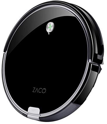 Zaco A6 - Robot Aspirador con Sistema de Limpieza Cyclonepower con Diversos Modos de Aspiración, Modo Dual Invisiblewall para la Restricción de Áreas, Color Negro Piano, Negro, Medium