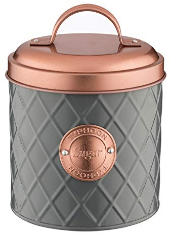 Typhoon Henrik Grey Stainless Steel Sugar Storage Cannister with Copper Lid
