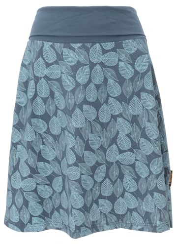 GURU SHOP Minirock aus Bio-Baumwolle, Boho Tellerrock Herbstlaub Print Organic - Orion Blue, Damen, Size:XL