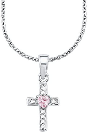 Amor Kette mit Anhänger 925 Sterling Silber Mädchen Kinder Sets, mit Zirkonia synth, 35+3 cm, Kommt in Schmuck Geschenk Box
