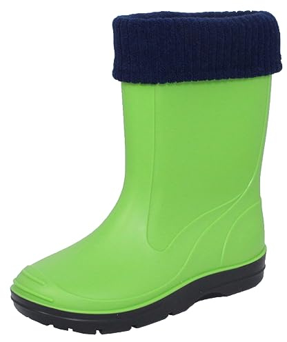 Beck Basic 860, Stivali Da Pioggia Con Fodera Rimovibile Unisex Bambini E Ragazzi, Verde (Green), 33 EU