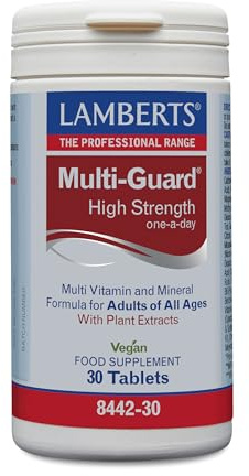 Lamberts Multi-Guard Alta Potencia | Multivitamínico Completo con Minerales y Antioxidantes | Energía, Inmunidad y Bienestar | 30 Tabletas | 30 Días de Suministro | Calidad Farmacéutica GMP