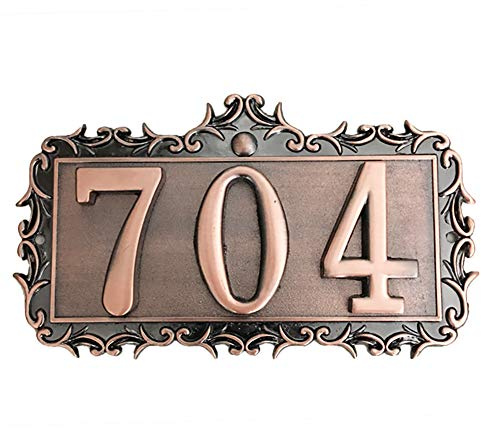 Plaque de Numéro de Maison Rétro Personnalisée Panneau d'adresse Porte Rue Signe Autocollant Plaque d'immatriculation Personnalisable pour Bureau Domicile Hôtel Appartement Jardin Boîte aux Lettres