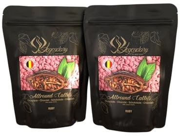 Legendary - CALLETS RUBY - Original belgische Schoko Drops, für Schokoladen-Fondue und Schoko-Brunnen, Ganache, Glasur, zum Trinken usw. (Ruby, 2 x 1 kg)