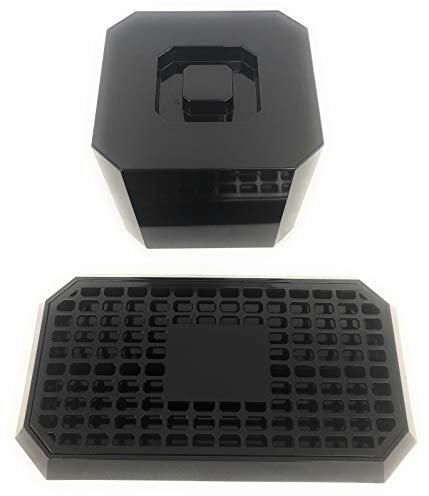 Chabrias Ltd Ice Bucket & Drip Tray Kit (Black) Bar Home Pub Accessories - England Made Quality Drinking Tools Set for All Use, Ice Cube Tray with Lid, Bar Accessories For Home Pub