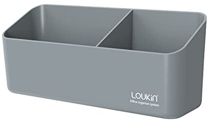 loukin Magnetischer und selbstklebender Markerhalter, trocken abwischbares Zubehörablage, magnetischer Aufbewahrungs-Organizer für Whiteboard, Glas oder Kühlschränke (grau)