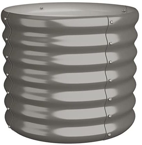 vidaXL Pflanzkübel Blumenkübel Hochbeet Blumenkasten Pflanzgefäß Pflanzkasten Blumentopf Garten Verzinkter Stahl 40x40x36cm Grau