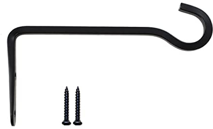 HH-LIFE 1 Stück 21x10 cm, Schwarze Metall Wandhaken Hänge Halterungen, Pflanzenaufhänger Haken für den Innen und Außenbereich, Haken für Vogelfutterspender, Pflanzgefäße, Laternen, Windspiele