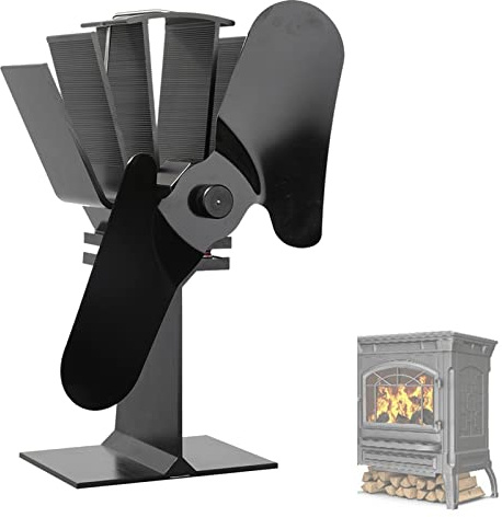 DYK&NX 2 Blade Mini Stove Fan, Eco Fire Fan Wood Burner for Wood/Log Burners/Fireplace - Eco Friendly and Efficient Heat Distribution