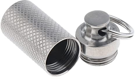 zalati Tragbares Pillenetui, Titan Mini Wasserdicht Pillendose Spender, Kleiner Pillenbehälter, Schlüsselanhänger, Reise Pillenhalter für Männer Frauen