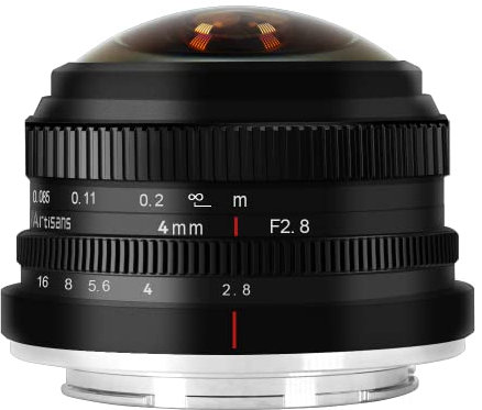 7artisans 4mm F2.8 Obiettivo fisheye circolare, angolo di visione ultra grandangolare 225°, compatibile con fotocamere Sony E-mount APS-C a6000 a5100 a5000 a6500 a6600 Nex-3 Nex-3N Nex-3R Nex-5