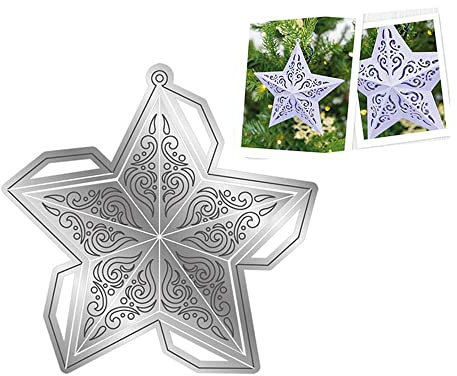 Aeromdale 3D-Stern-Stanzschablone, Metall, Stanzschablone, Scrapbooking, DIY, Vorlage für Grußkarten, Papierbasteln, Prägewerkzeuge – C, 1 Stück