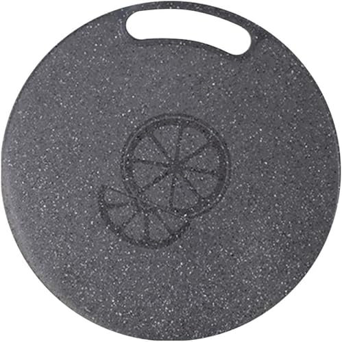 XOOPIT Schneidebrett, Schneidebrett, 1 Stück, 31 x 0,5 cm, Hackblock, Marmorimitat, Kunststoff, rund, für Obst und Gemüse