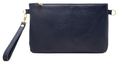 Mauro Pelletteria Pochette Donna con Tracolla Borsa Clutch Donna Elegante in Pelle Morbida Made in Italy Borsa da Polso Modello Mya
