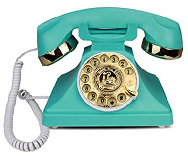 Telefono con Filo Vecchio Stile con Tecnologia Classica a Pulsante con Campanello in Metallo, Telefono Fisso retrò dal Design rotativo (Telefono rotativo)