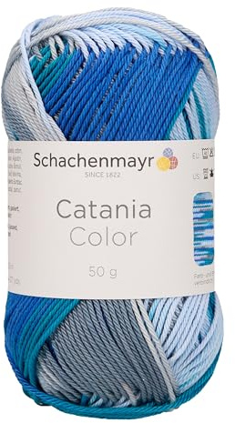 Schachenmayr since 1822 Schachenmayr Strickwolle Catania Color 50g aus Baumwolle Handarbeit Strickgarn Farbe 00240