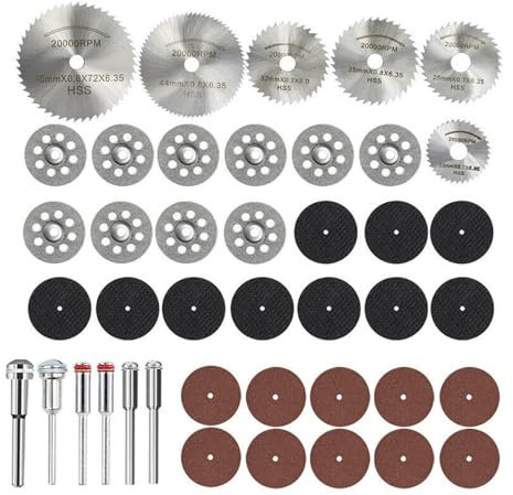 42 Stück Trennscheiben Kreissägeblatt Set, HSS Kreissägeblätter Diamant, Schwarzes Netzstück Sägeblatt Aus Schnellarbeitsstahl, Zum Schneiden Von Holz, Kunststoff Und Metall