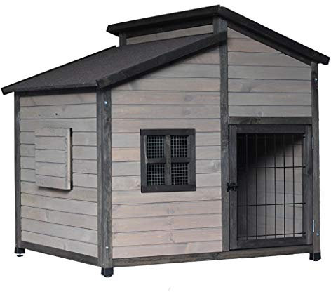 Hundehütte aus massivem Holz, für den Innenhof, großes Hundehaus mit wasserdichtem Dach, für den Außenbereich, korrosionsbeständig, Kaninchenzuchtbox, Meerschweinchenkäfig, Heimtierbedarf, Geflügelpfl