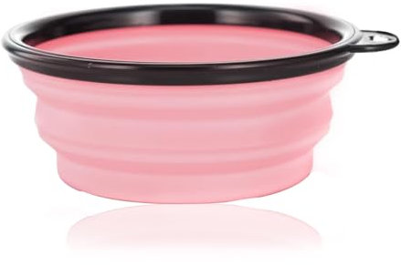 cuencos plegables para perros y gatos cuenco para mascotas de silicona cuenco portátil con tapas y mosquetón de viaje y alpinismo (1000 ml azul y verde)