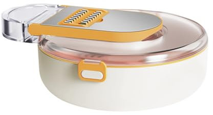 Gemüsezerkleinerer, 14-in-1-Gemüsezerkleinerer, Hobel und Würfelschneider-Set – inklusive Mandoline, Knoblauchpresse, Zwiebelschneider, Handschutz, Abtropffläche Behälter vielseitiges Orange