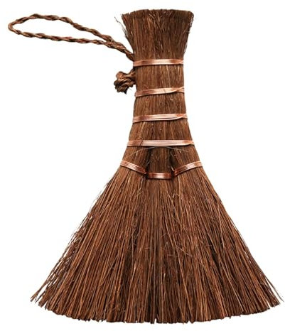 Balai à Main en Palme,Balai à Main en Soie de Palme - Fouetter le balai à poussière - Petit outil de brosse de nettoyage pour Table, balai en soie marron, balai à manche à main de balayage à fouet nat