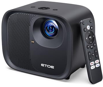 ETOE E3 Pro Mini Projector 4K, Android TV 11.0, Netflix Licensed, 600 ANSI Lumens, 150, Autofocus and Auto Keystone Correction, 2x10W Speakers, Dolby Audio, HDR 10+, Chromecast Built-in