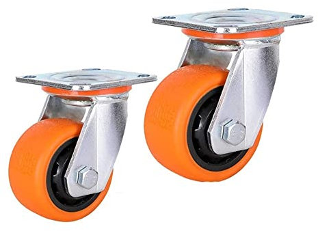 Lenkrollen, Schwenkbare Bürorollen, Hochleistungsrollen, 200 mm, verzinktes Rad, Trolley, Industrierad, 2 Stück, Ersatzräder für Möbelrollen, Tragkraft 400 kg, für Werkstätten, Lagerrollen