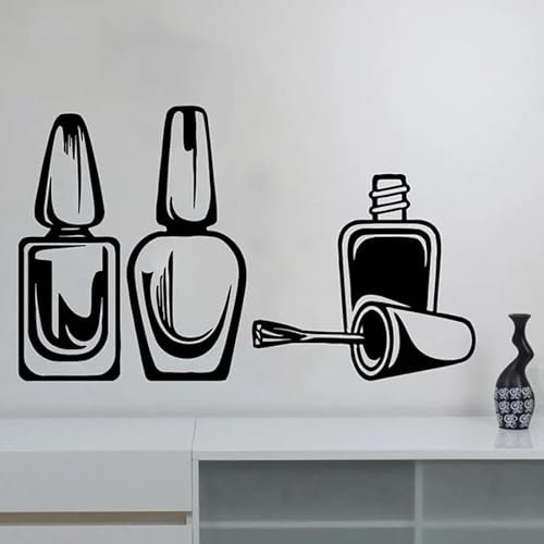Nagellack Wandtattoo Schönheitssalon Frau Nägel Kunst Salon Dekoration Maniküre Design Vinyl Fenster Aufkleber Ablösbar 57x94cm