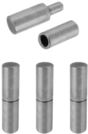 Lot de 8 charnières à barillet soudables de 6,5 cm x 1,6 cm en acier robuste soudé sur charnière de porte en forme de balle - Charnières amovibles pour rampe de remorque, porte battante (4 pièces)