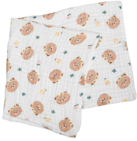 ibasenice De Algodón para Bebés Mantita para Recién Nacidos Cobija o Envoltura Casa Diseño Estampado De Dibujos Animados