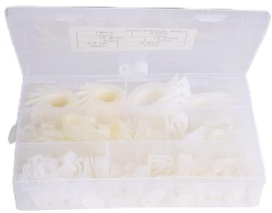 Kabelklemmen, Kunststoffklemmen, R-Typ, P-Typ, Drahtklemme, 200 Stück, Kunststoff-Nylon-Kabelklemme, Drahtklemmen für Kabel, Befestigungselemente, Sortierte Box (200 Stück –