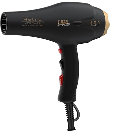 Retro Upgrade RUP-C924 Phon Black Soft Touch 2100 W Anniv. Ed. | Asciugacapelli ionico | Nero con gomma al tocco