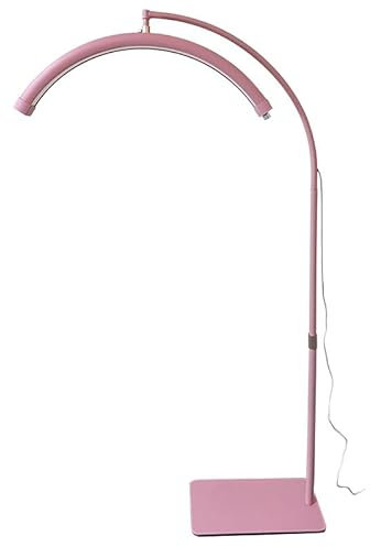 Lampada estetista, Lampada mezza luna estetica, Lampada extension ciglia, Con supporto per cellulare, adatto per la bellezza, Le sopracciglia, i tatuaggi e la cura del viso e della pelle (rosa)