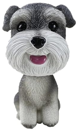 UYFRD Dog Bobblehead Schnauzer Mini Figurine Bobble Head Dogs Car Dash Ornament Cute Shaking Head Nodding Dog Puppy Figurine for Car(1PC)