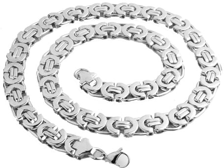 Daesar Kette Herren ohne Anhänger Edelstahl, Königskette 6MM Hip Hop Halskette 46CM Silber für Männer Jungen
