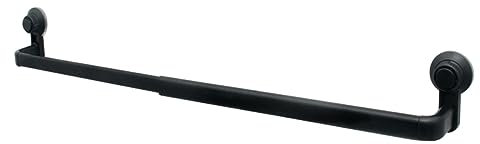 Toallero de baño negro mate con ventosa al vacío moderno soporte de toalla negro para leche en botellas de vidrio, sin necesidad de taladrar, toallero