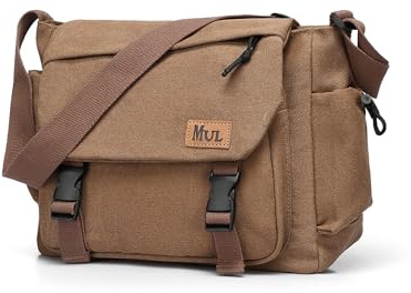 ibalulu Umhängetasche Herren,Robuste Canvas Messenger Bag mit Mehreren Taschen & Verstellbarem Gurt, Vintage Crossbody Bag Hobo Arbeitstasche Unisex Schultertasche für Beruf, Reise, Alltag(Braun)