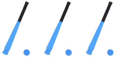 Kznifmk 3 x Baseballschläger aus Schaumstoff mit Baseball für Kinder von 3 bis 5 Jahren, Blau
