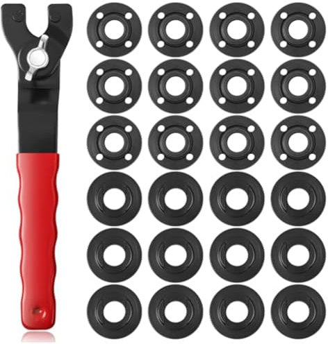 Wzxksoac 25PCS Angle Nut Angle Grinder Wrench Kit 5/8 Inch -11 Flange Metal Lock Nut Wrench Compatible with/Red
