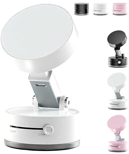 PZCC Support Magnetique Telephone Voiture, Support de Téléphone Portable à Ventouse Double Face, Pliable, Force D'aspiration N52, Adapté au Bureau, au GPS de Voiture, Salle de Sport (Blanc)